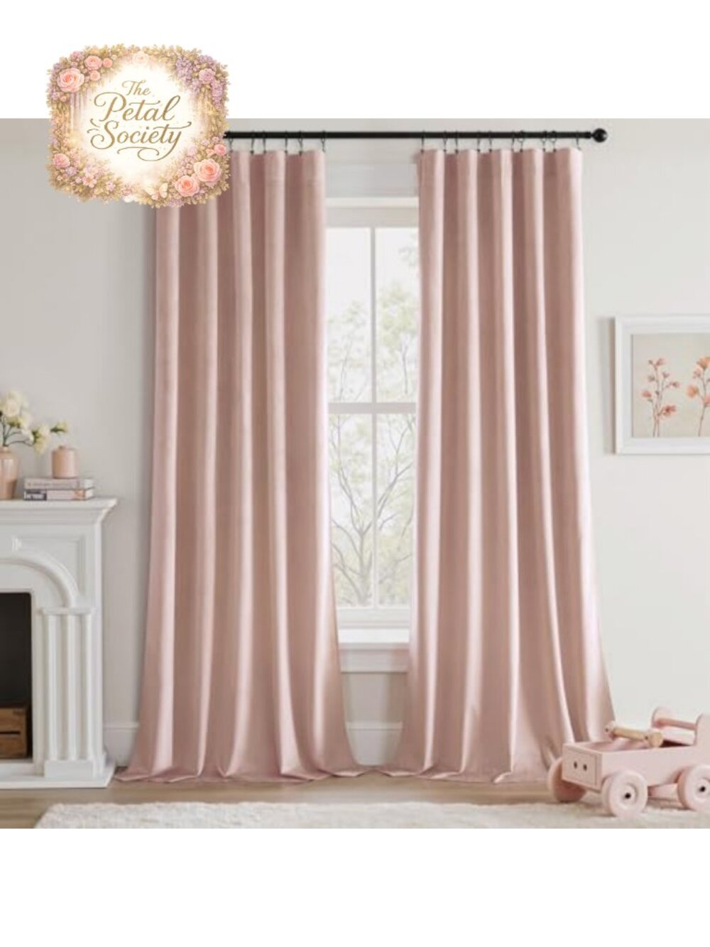 Velvet Blackout Curtains 84 in Long 2 Panels Rod Pocket Thermal